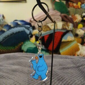 NWOT Cookie Monster Sesame Street Cartoon Character Acrylic Keychain #20